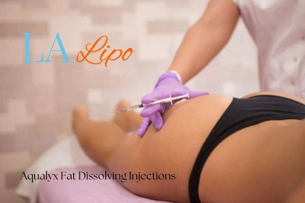 Woman having fat dissolving injections Staffordshire on thighs