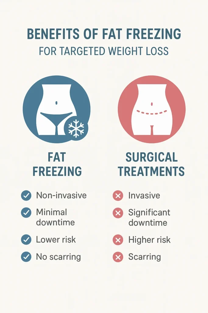 graphic showing the benefits of fat freezing Staffordshire