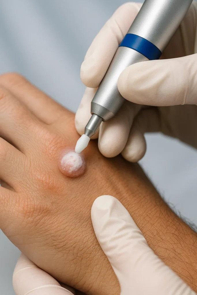 example of wart removal Staffordshire using cryopen