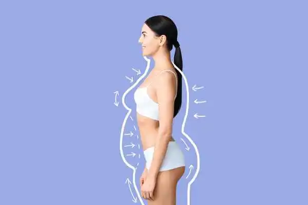 image of woman experiencing fat reduction treatment Staffordshire