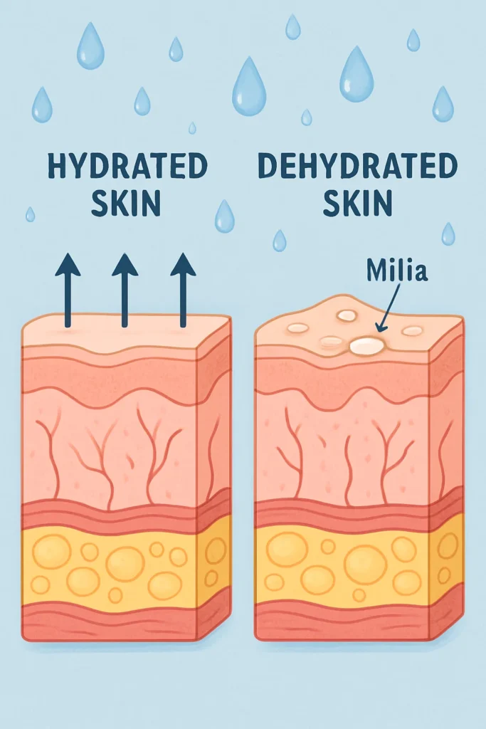 The importance of hydration and milia production Staffordshire