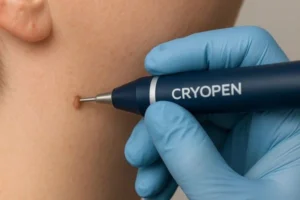 Person receiving skin tag removal Staffordshire