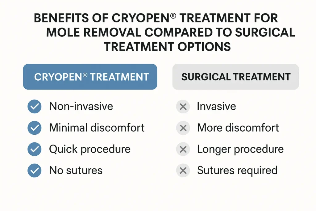 Benefits of facial mole removal Staffordshire - call our team today to book a consultation